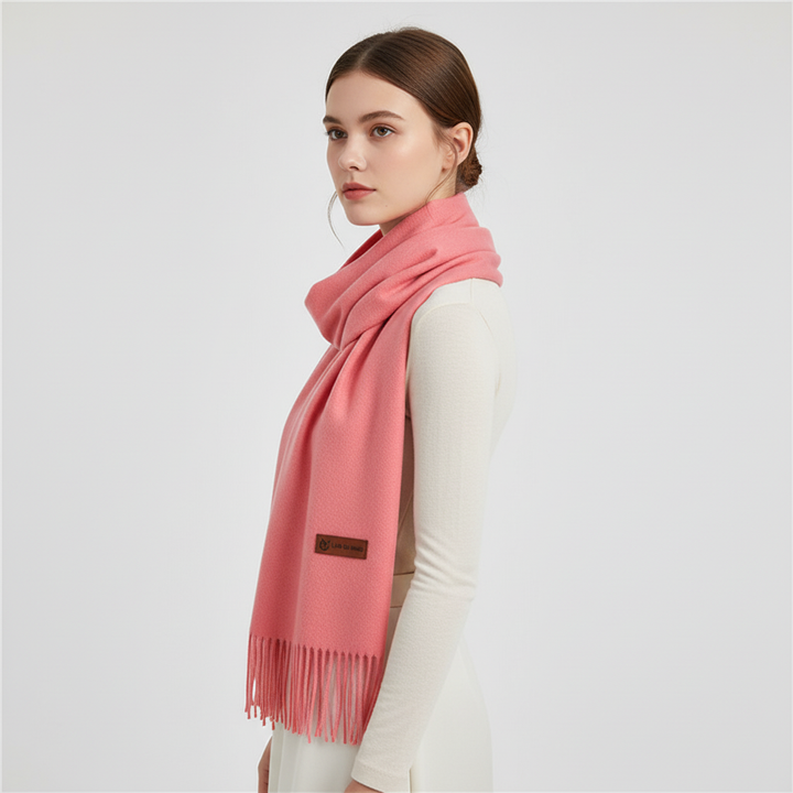 Luxurious soft cashmere feel scarf for women, a large and warm winter accessory.