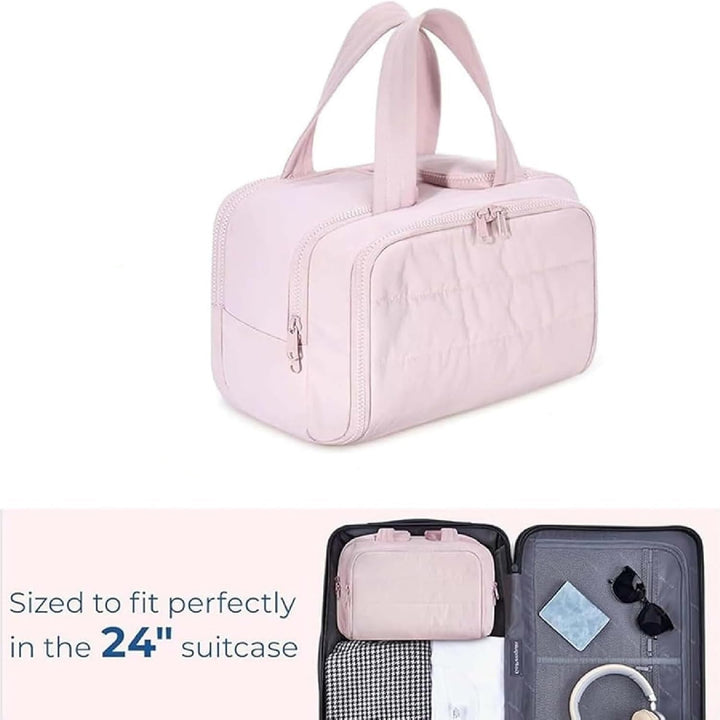 Waterproof toiletry & makeup organizer bag for women, large capacity with multiple compartments for travel