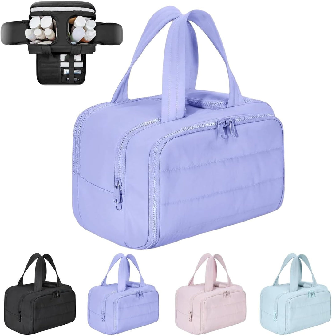 Portable women's travel cosmetic bag, large waterproof storage solution for makeup and toiletries