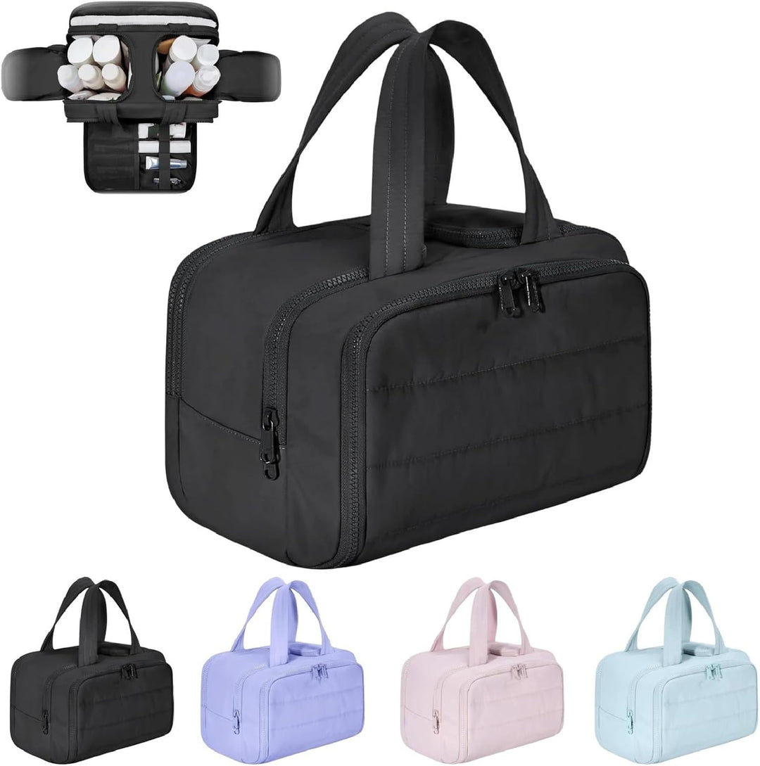 Selvane 4-in-1 large waterproof makeup bag for women, an essential travel toiletry storage organizer