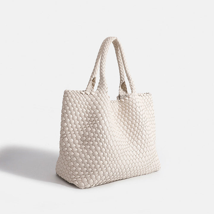 Fashionable women's large woven shoulder tote, an elegant and casual daily bag.