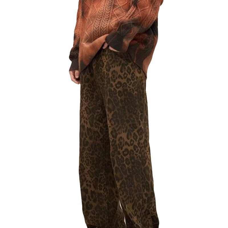 Fashionable women's Layla leopard print jeans. Ankle-length, comfortable fit, bold leopard print for statement casual wear.