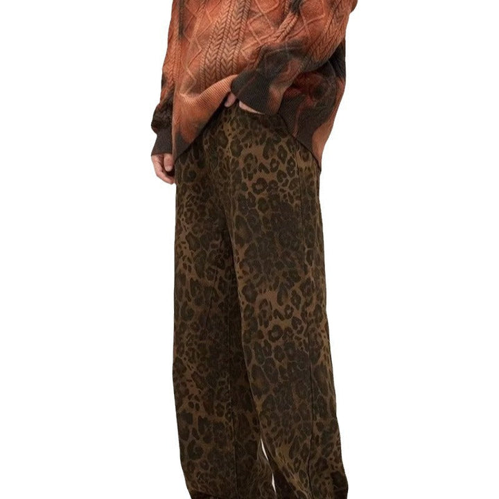 Fashionable women's Layla leopard print jeans. Ankle-length, comfortable fit, bold leopard print for statement casual wear.