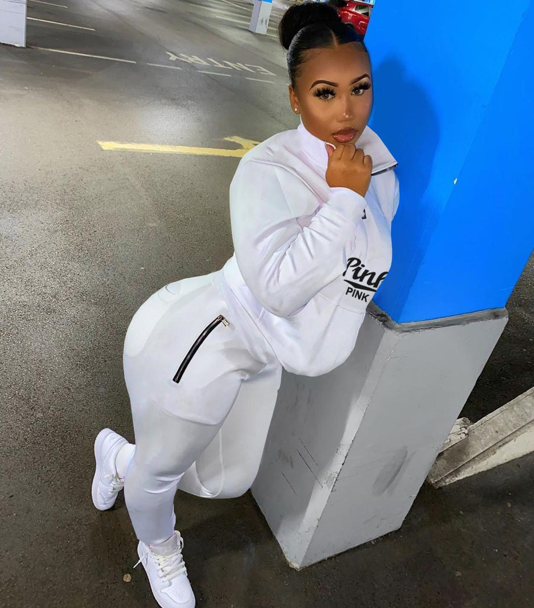 Women's sporty letter print two-piece set, an athletic tracksuit for gym, travel, or relaxing in style.