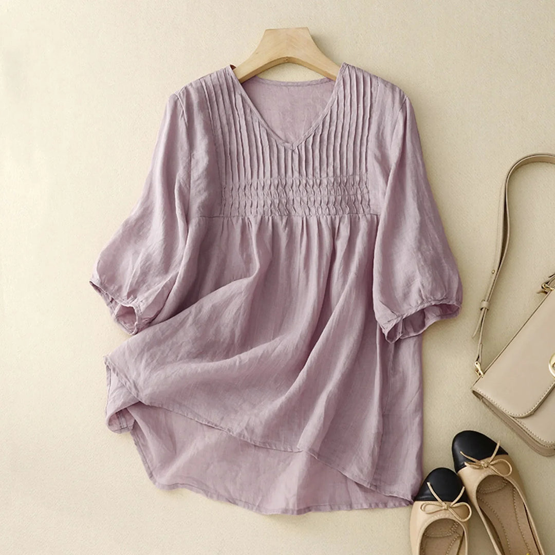 Stylish women's long-sleeve breathable shirt, ideal lightweight apparel for spring & summer casual fashion.