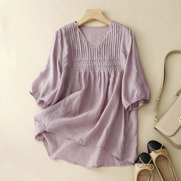 Stylish women's long-sleeve breathable shirt, ideal lightweight apparel for spring & summer casual fashion.