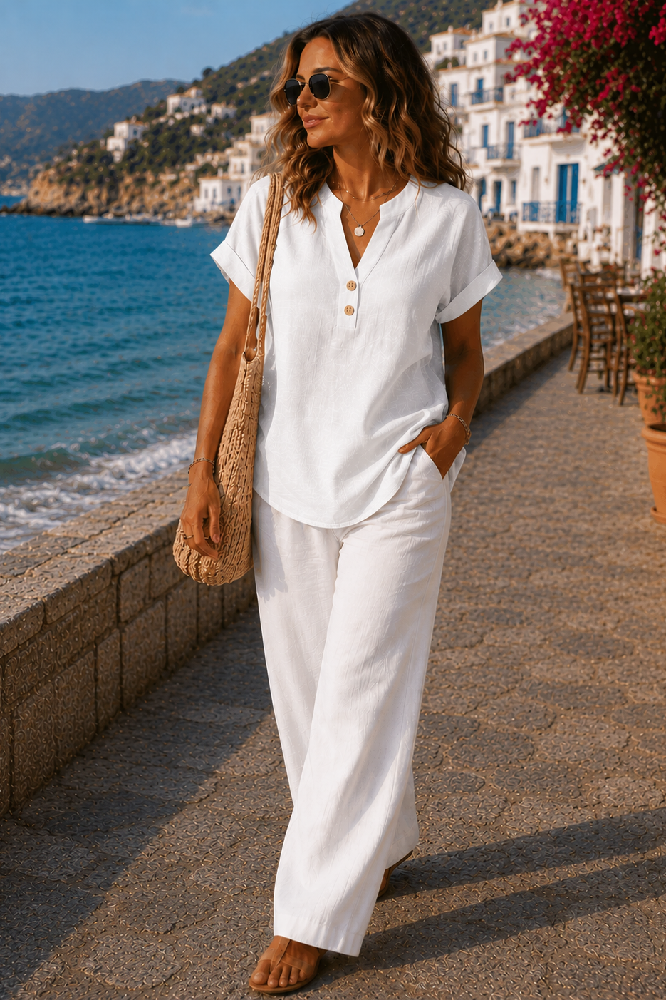 Effortless women's lightweight shirt, a relaxed fit button-detail top for versatile casual wear.