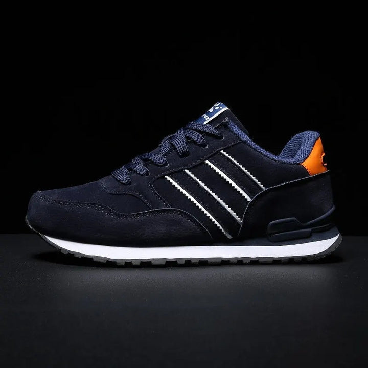 Blue women's comfortable walking sneakers with a breathable, lightweight lace-up design.