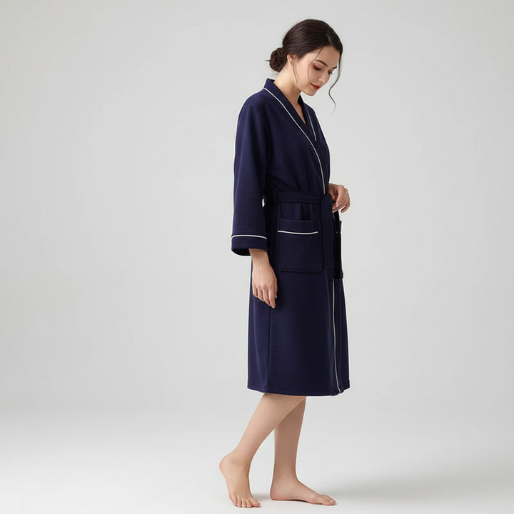 Angelina women's lightweight cotton bathrobe for spa or sleepwear