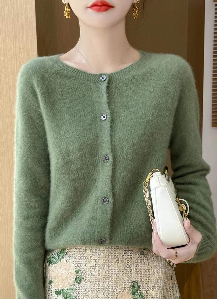 Women's lightweight long sleeve cardigan. Ideal cozy knit layering sweater for an elegant and comfortable look.