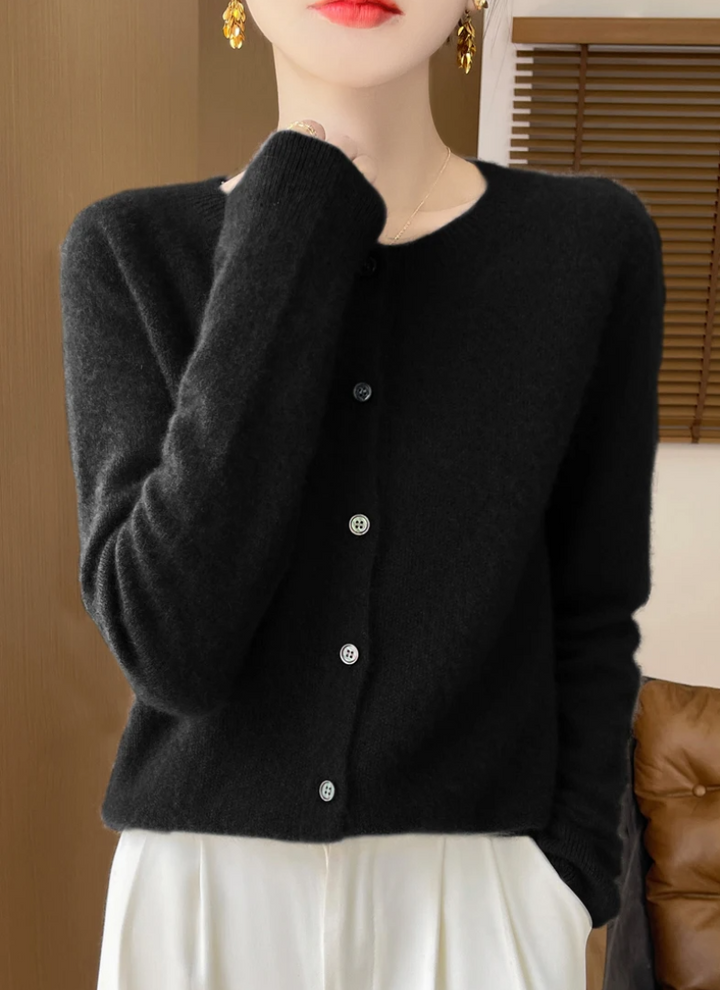 Elegant women's button-down long sleeve cardigan. Lightweight, versatile, and cozy for any season.