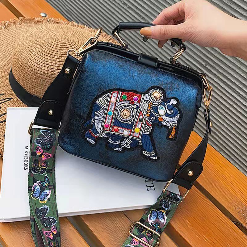 Stylish women's bohemian embroidered mandala shoulder bag. Lightweight & multi-use design.