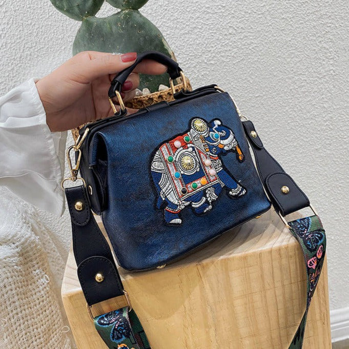 Embroidered mandala shoulder bag, a lightweight bohemian handbag for women. Perfect gift idea.
