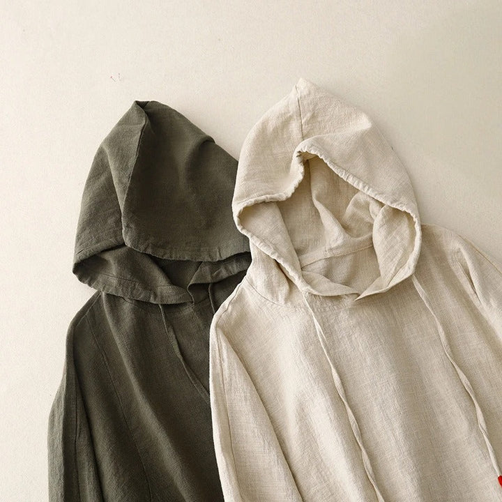 Women's comfortable lightweight hoodie, essential everyday loungewear. Stylish pullover perfect for spring layering.