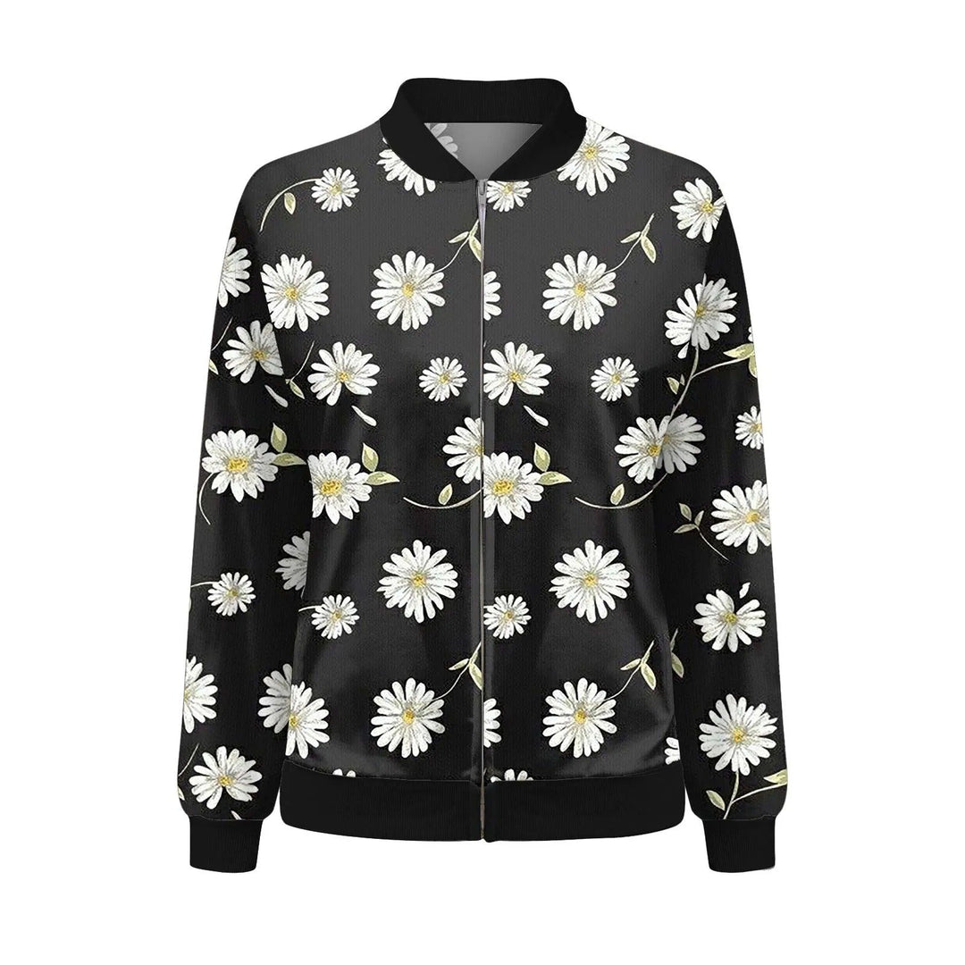 Versatile women's floral print casual jacket. Perfect lightweight outerwear for everyday summer and spring fashion.