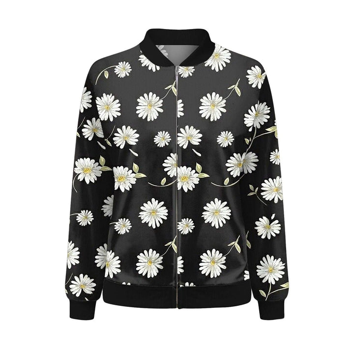 Versatile women's floral print casual jacket. Perfect lightweight outerwear for everyday summer and spring fashion.