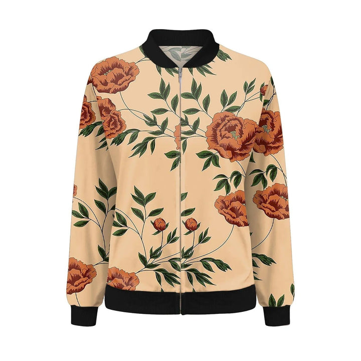 Lightweight women's floral print jacket. Casual summer outerwear, perfect for stylish everyday spring fashion.
