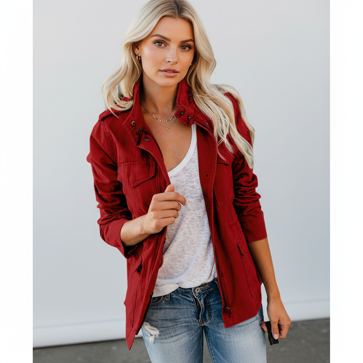 Julia women's lightweight jackete, polyester blend casual jacket with zip front, great for layering