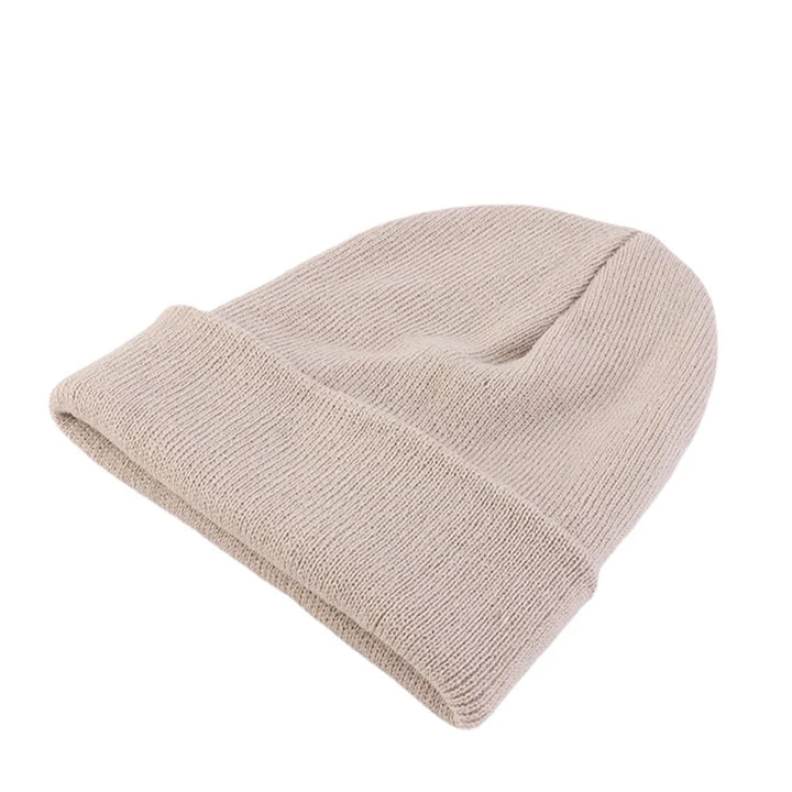 Women's versatile solid knit beanie, soft acrylic & lightweight for fall.