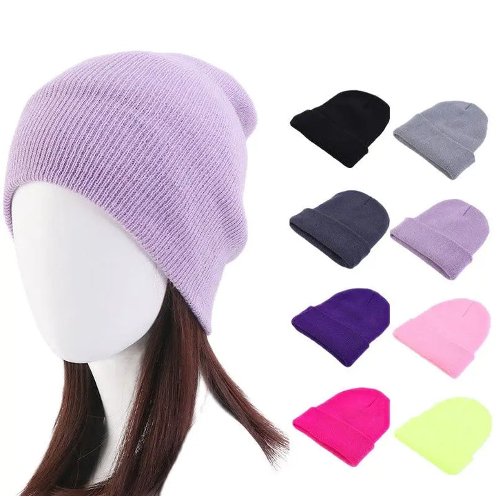 Women's casual knit beanie, lightweight and cozy, ideal for daily wear.