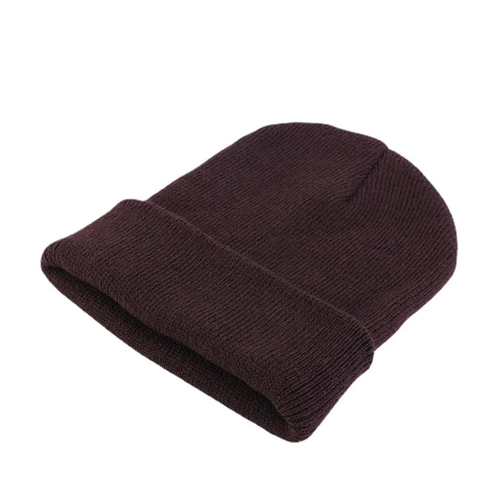 Lightweight acrylic knit beanie for women, a comfortable winter accessory.