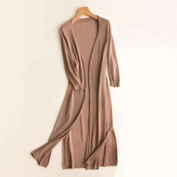 Stylish open-front long cardigan for women, a lightweight & versatile everyday fashion staple.