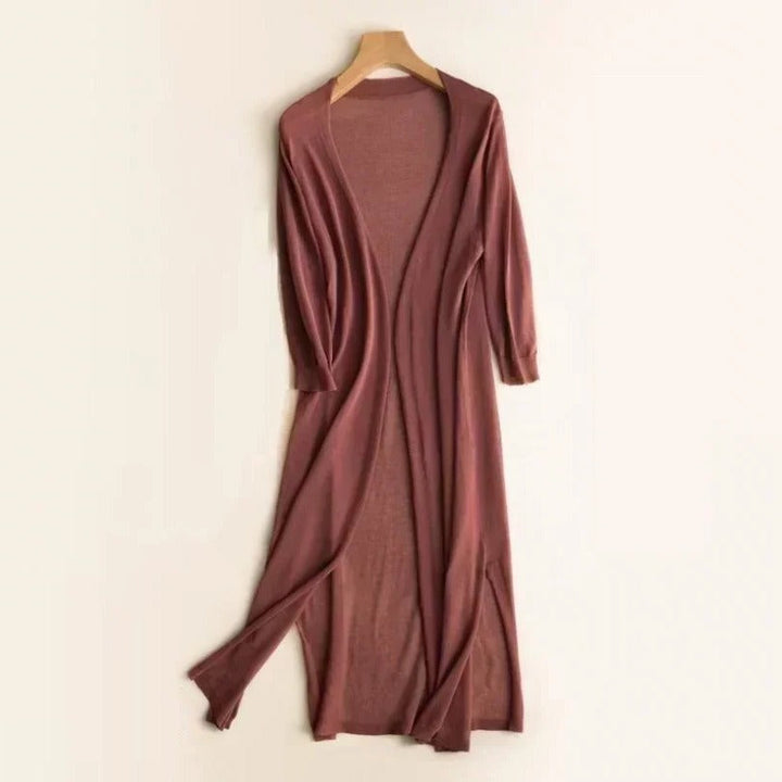 Comfortable women's lightweight long open-front cardigan, an everyday fashion essential for casual wear.