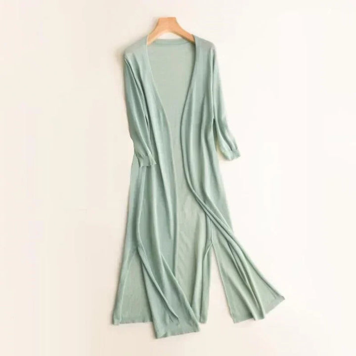Effortless women's lightweight long cardigan; stylish, versatile & perfect for any casual or chic outfit.