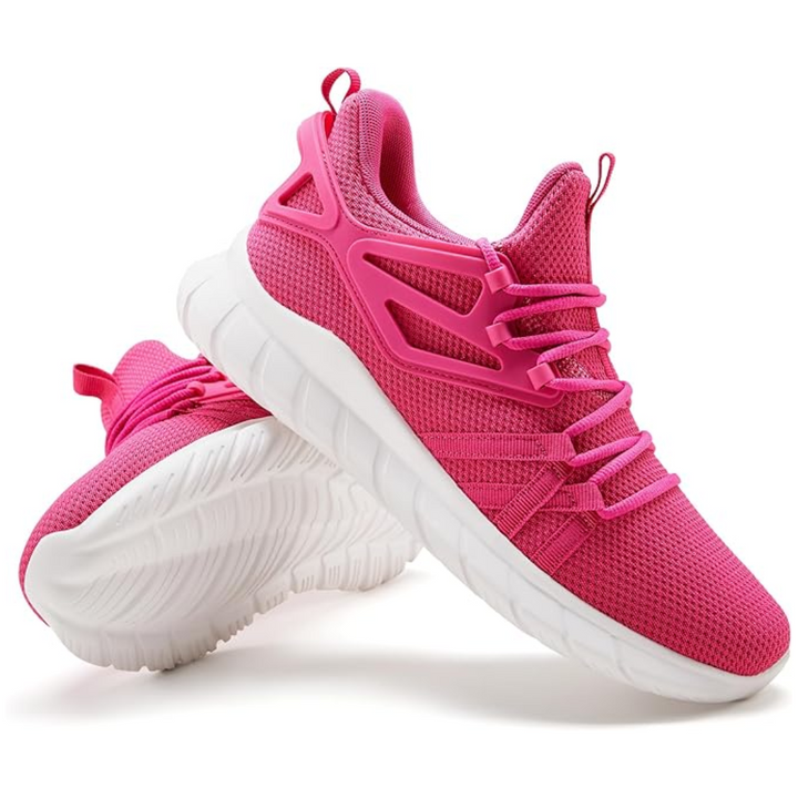 Pair of women's breathable mesh walking shoes, perfect for casual wear or light exercise.