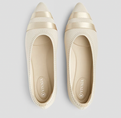 Ladies fashion: Mila lightweight ballet flats. Comfortable, breathable spring & summer casual footwear.