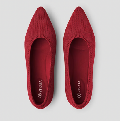 Chic Mila women's slip-on ballet flats. Soft sole, breathable fabric for everyday spring & summer wear.