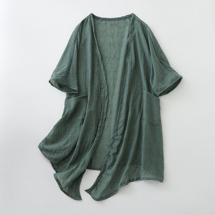 Versatile women's lightweight open front cardigan, ideal for comfortable spring/summer layering.
