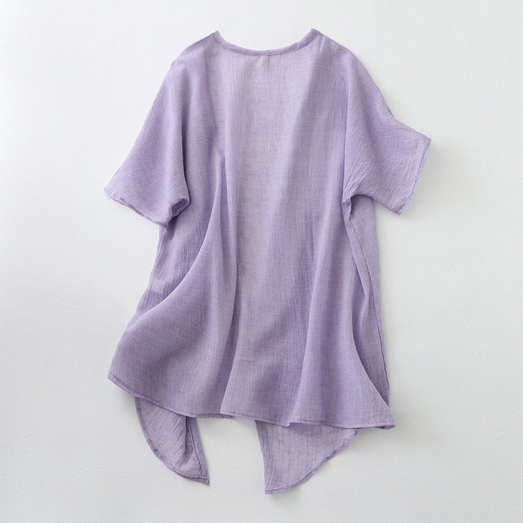 Casual long sleeve women's lightweight open front cardigan, great for relaxed spring fashion.