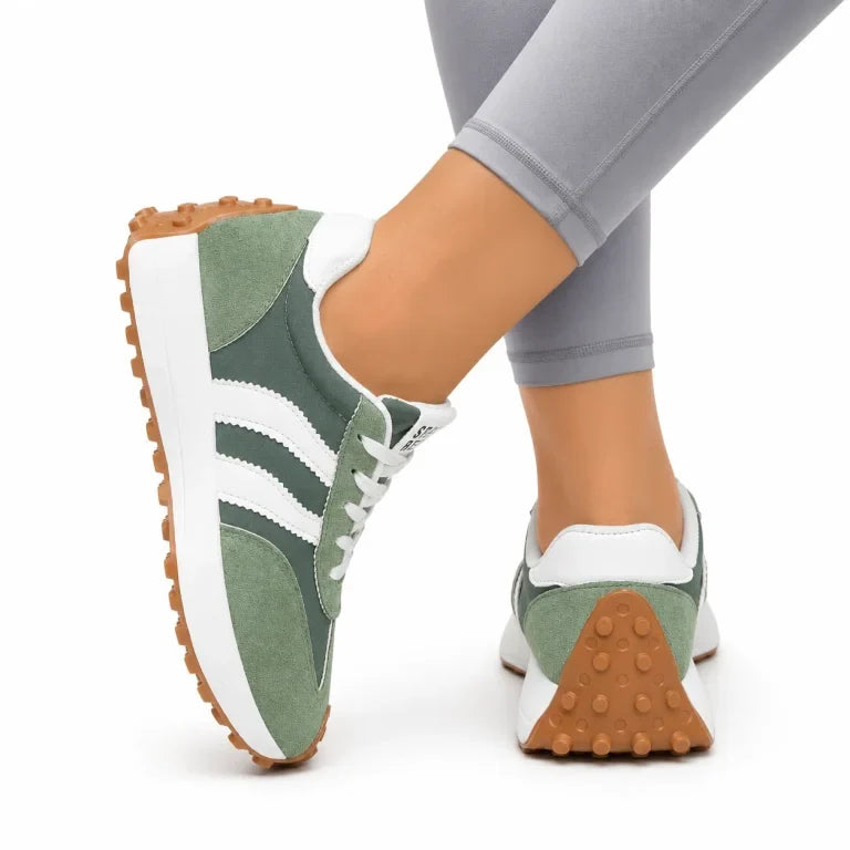Women's lightweight orthopedic walking shoes in a neutral color.