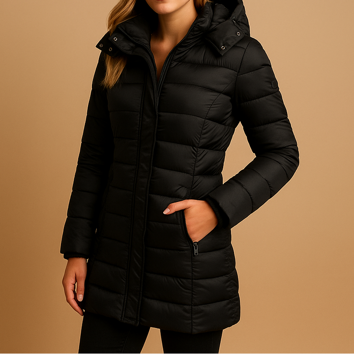 Women's lightweight quilted winter coat in a stylish design, perfect for everyday warmth & casual outerwear.
