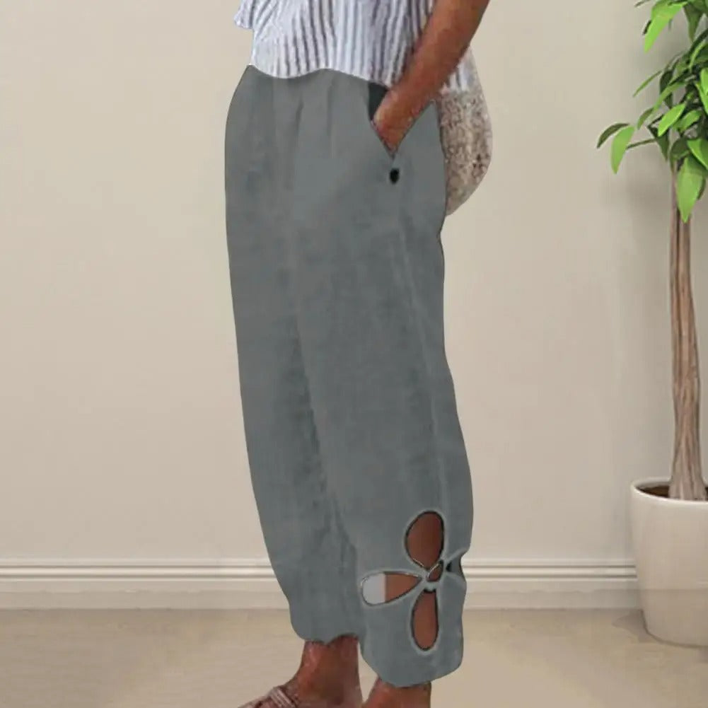 Versatile straight leg women's trousers. Lightweight & relaxed fit, perfect for summer casual fashion.