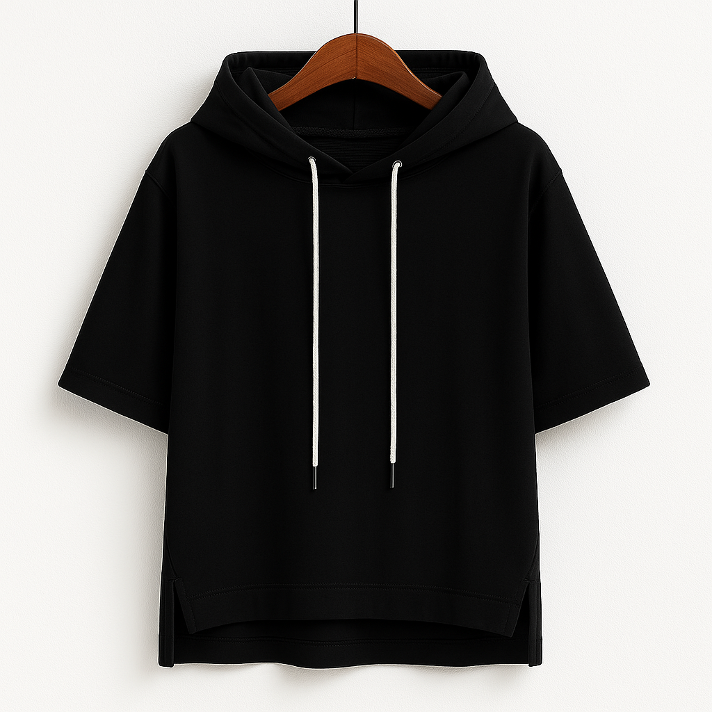 Relaxed fit women's lightweight short sleeve hoodie, made for ultimate casual comfort. Perfect summer top.