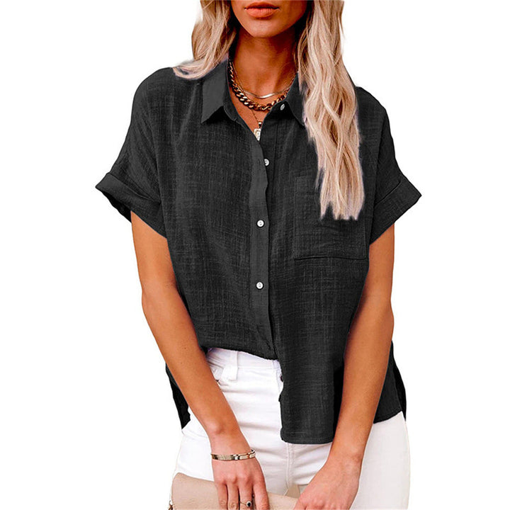 Comfortable women's lightweight top, a versatile short sleeve shirt for everyday wear.