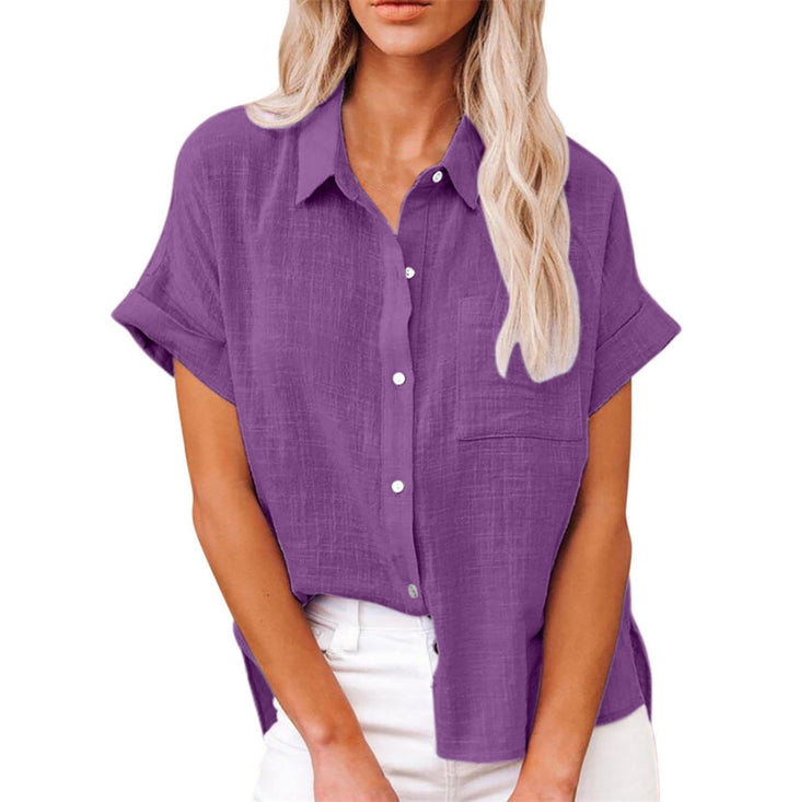 Versatile ladies' short sleeve shirt, lightweight and casual, perfect for summer adventures.