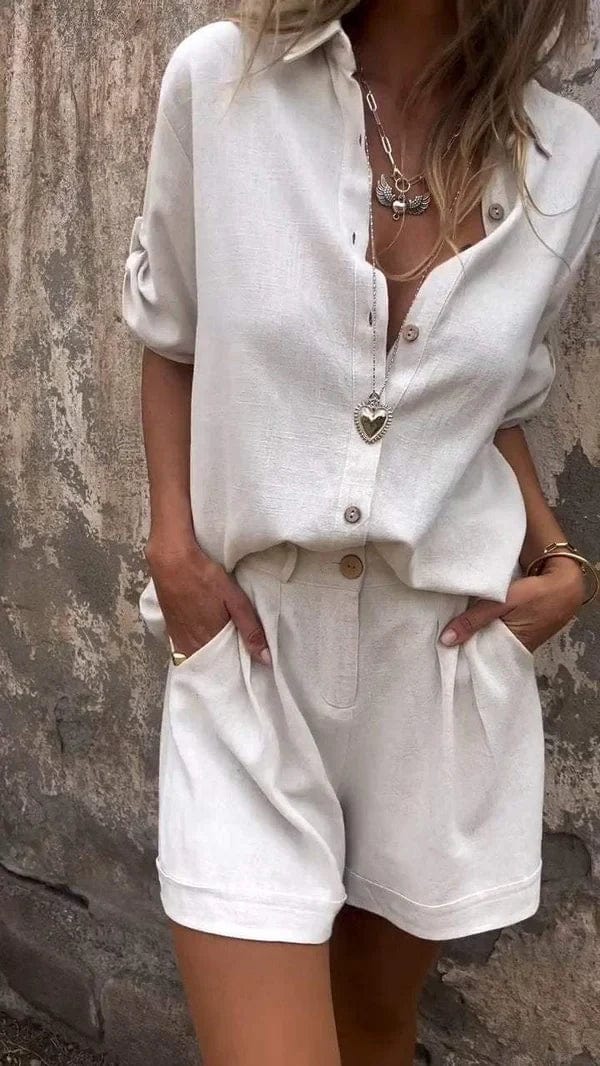 Women's lightweight shorts & top set for breezy comfort, perfect for summer casual wear.