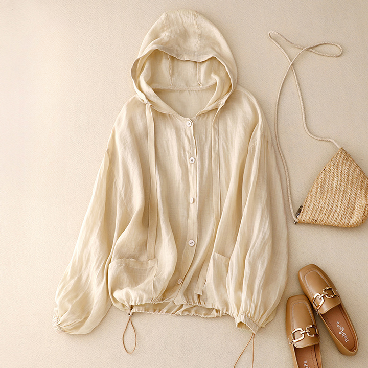Women's lightweight summer hoodie, relaxed fit, perfect for breezy days or a beach cover-up.
