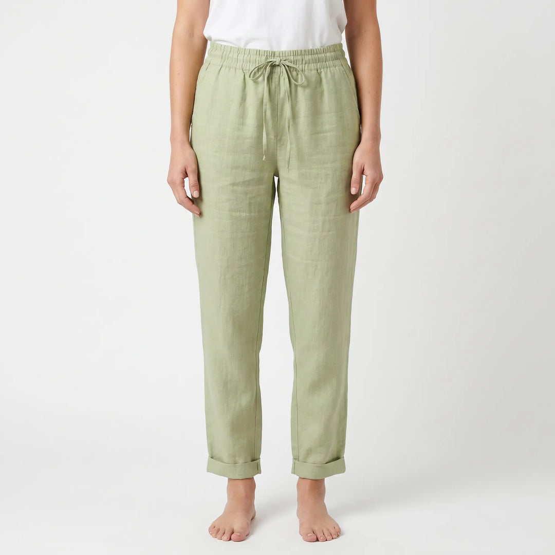 Versatile women's lightweight summer trousers, relaxed fit with drawstring, great for travel & everyday comfort.