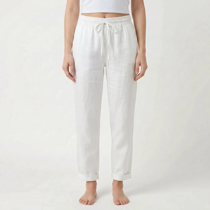 Soft, lightweight women's summer pants with a relaxed fit and drawstring waist for ultimate comfort and style.