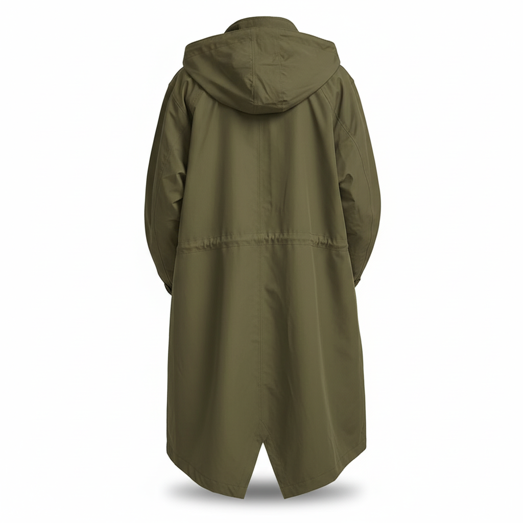 Flat lay of the women's water-repellent rain jacket, ready for travel and a key fall fashion item