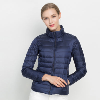 Chic women's lightweight waterproof jacket, perfect for a slim urban look.