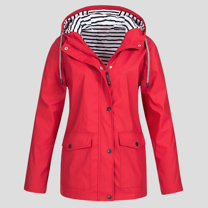 Women's lightweight hooded jacket, waterproof & wind-resistant, an essential spring/fall windbreaker for travel.