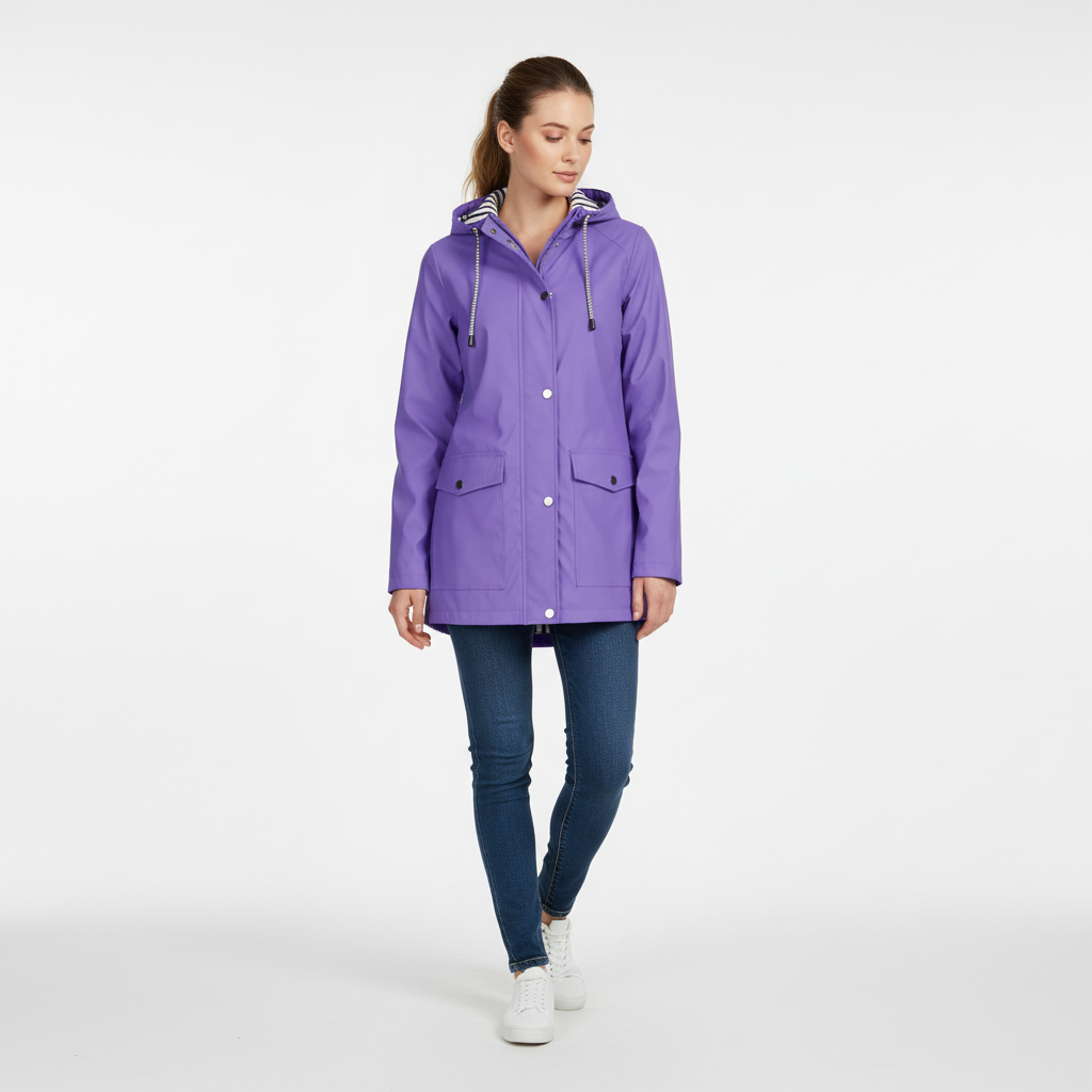 Lightweight women's jacket in a practical design, offering rain and wind protection.