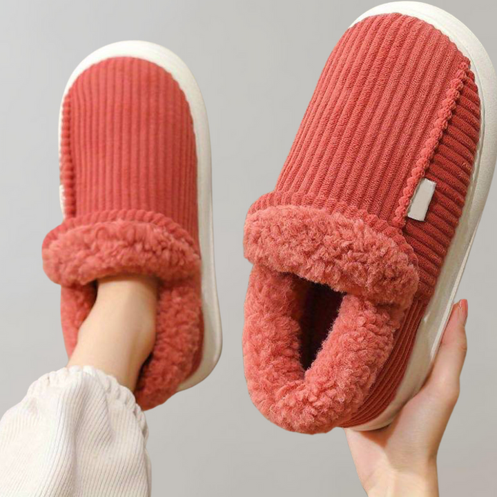 Blue Livia women's soft slippers, comfortable indoor footwear, perfect for winter warmth.