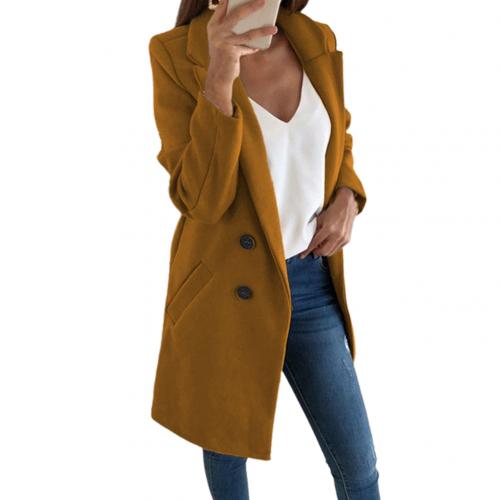 Autumn/winter women's long blazer coat, elegant and versatile layering outerwear.