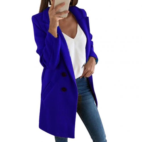 Fashionable women's long blazer coat, chic and elegant outerwear for any style.
